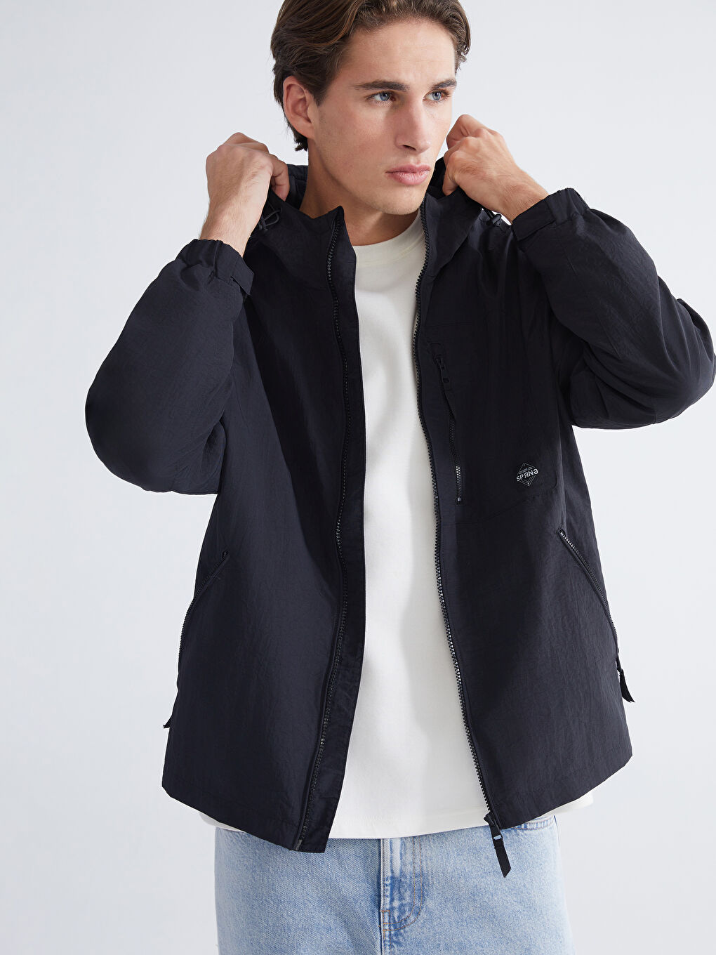 Siyah Standart Kalıp Erkek Yağmurluk