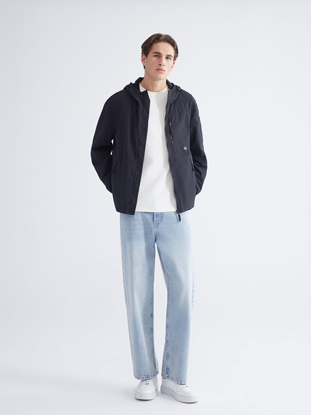 Siyah Standart Kalıp Erkek Yağmurluk-1