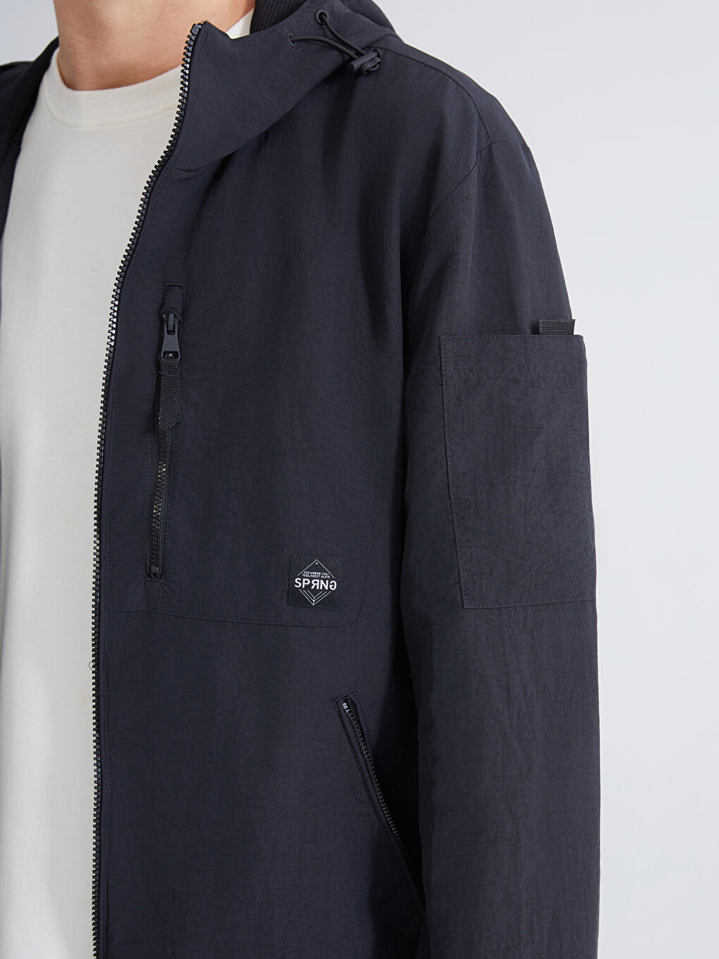 Siyah Standart Kalıp Erkek Yağmurluk-2