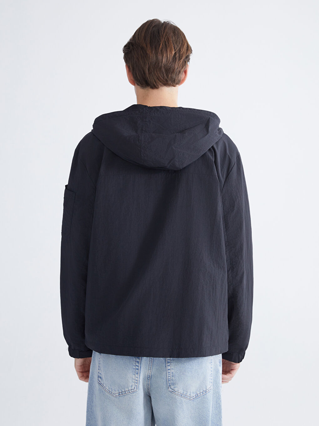 Siyah Standart Kalıp Erkek Yağmurluk-4