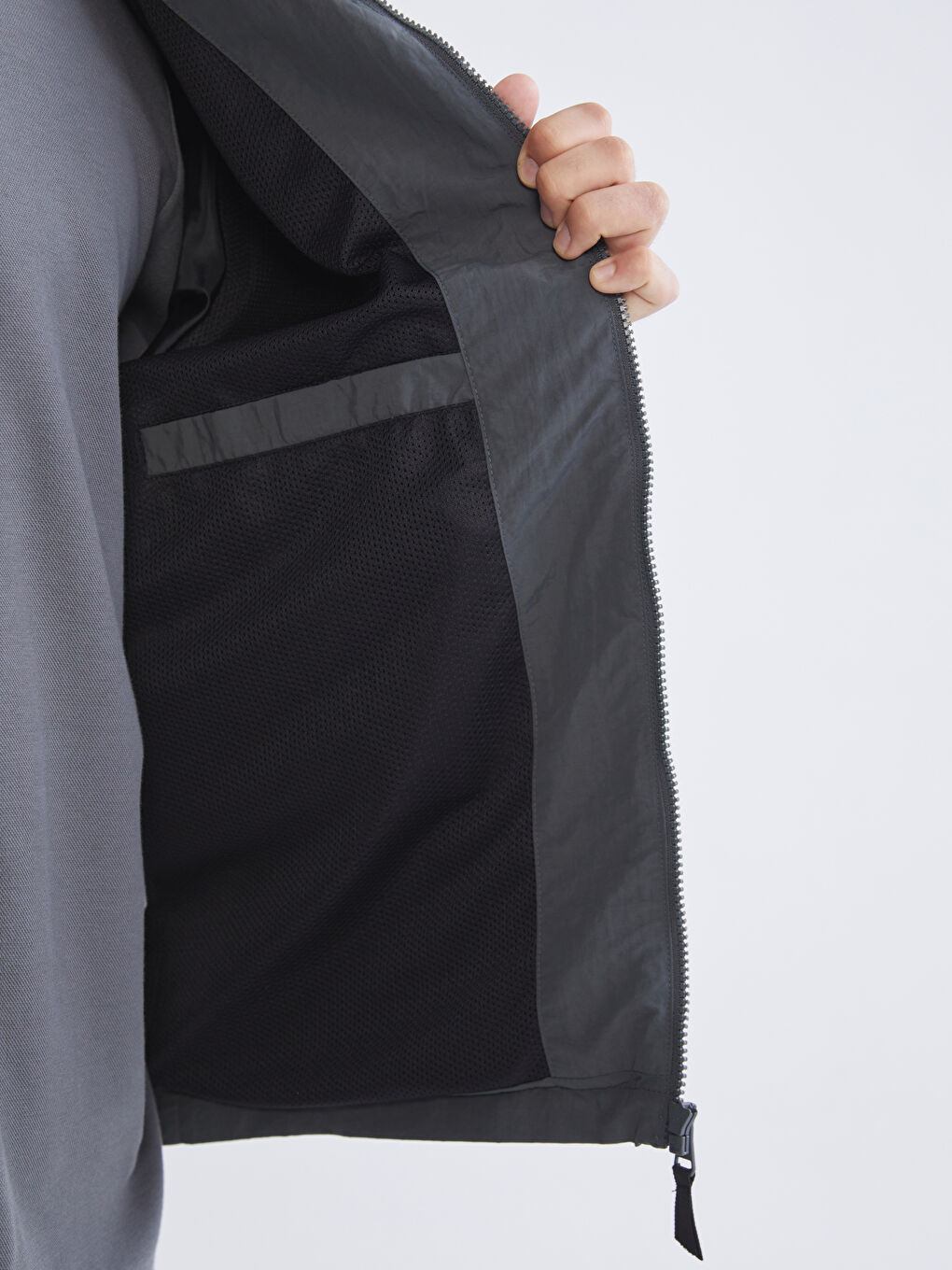 Antrasit Standart Kalıp Erkek Yağmurluk-2