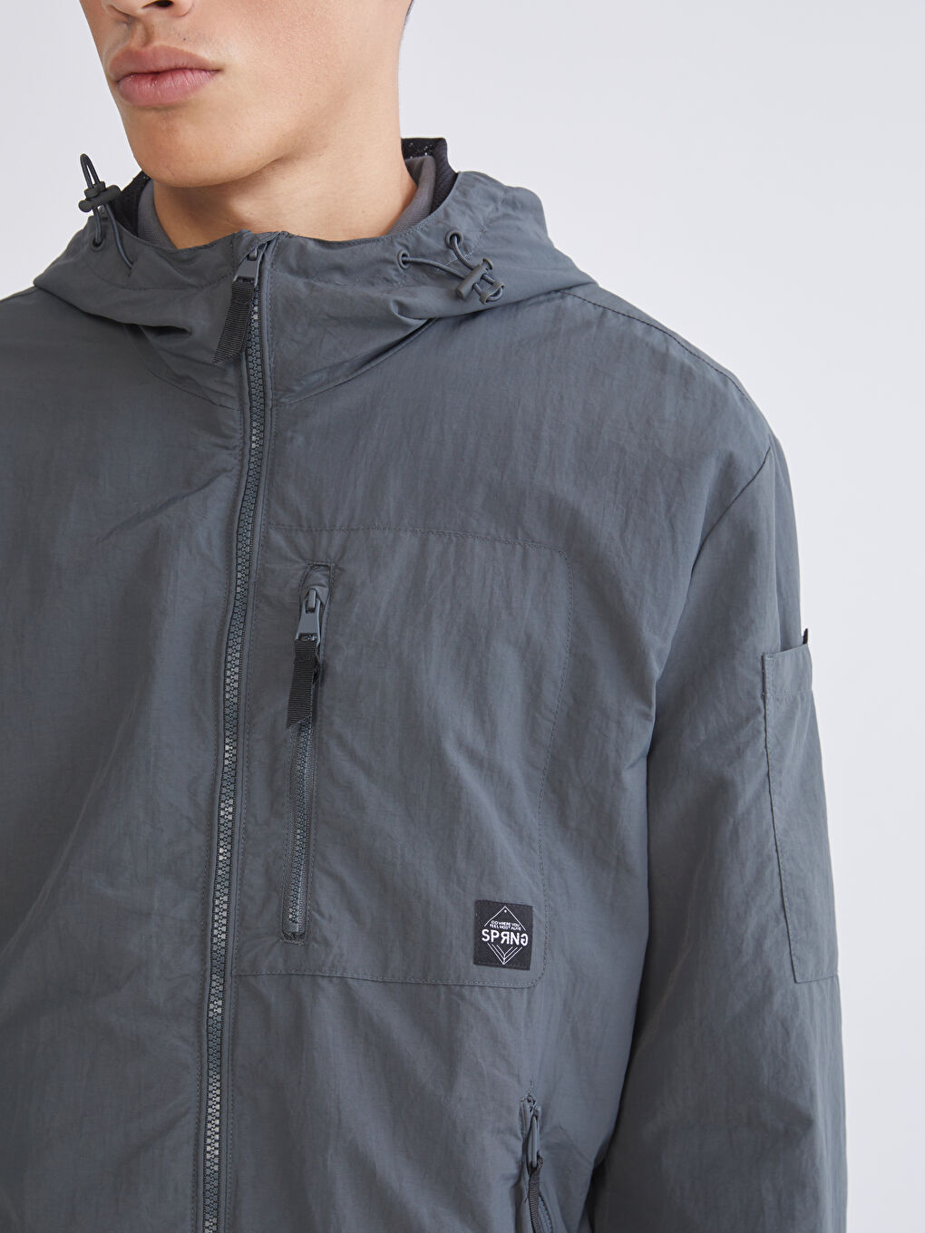 Antrasit Standart Kalıp Erkek Yağmurluk-3