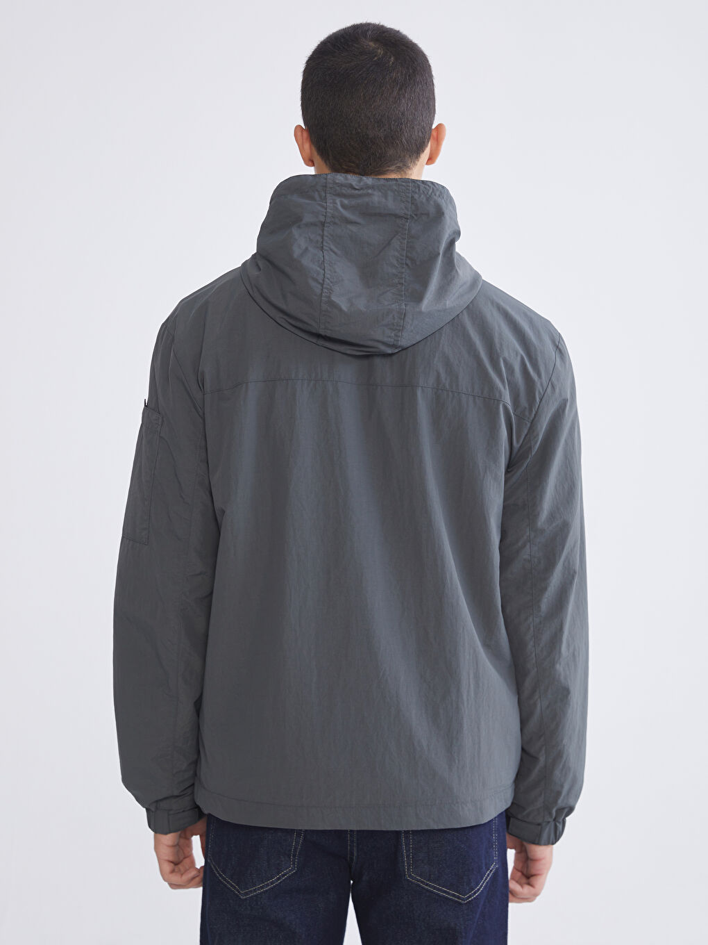 Antrasit Standart Kalıp Erkek Yağmurluk-4
