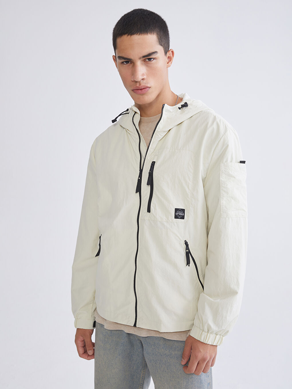 Bej Standart Kalıp Erkek Yağmurluk