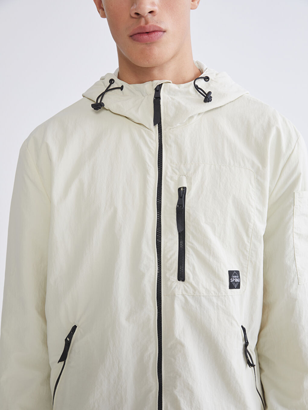 Bej Standart Kalıp Erkek Yağmurluk-2