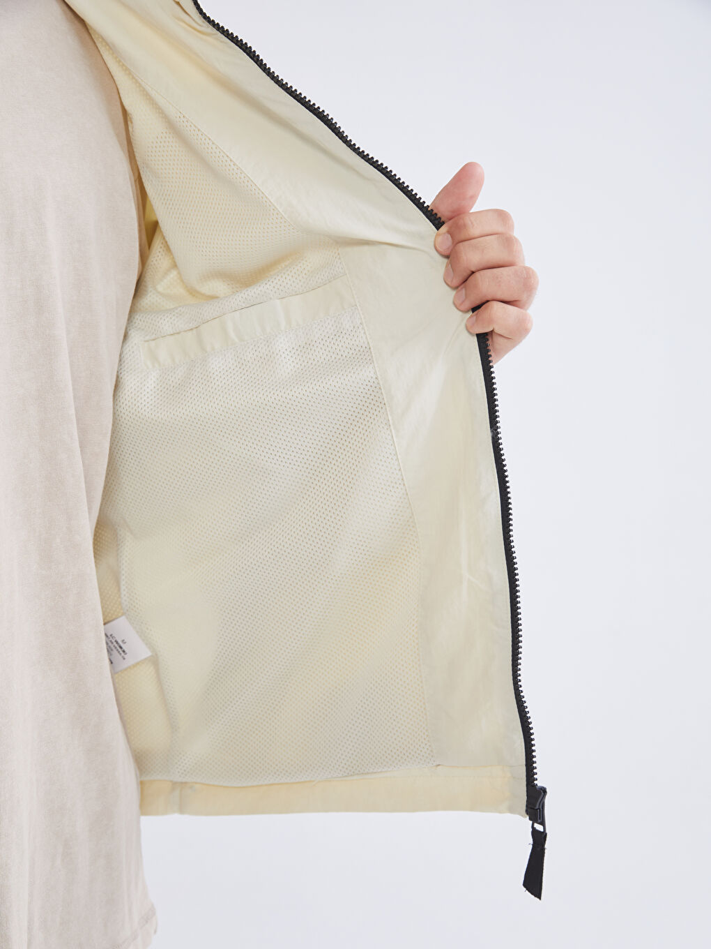 Bej Standart Kalıp Erkek Yağmurluk-3