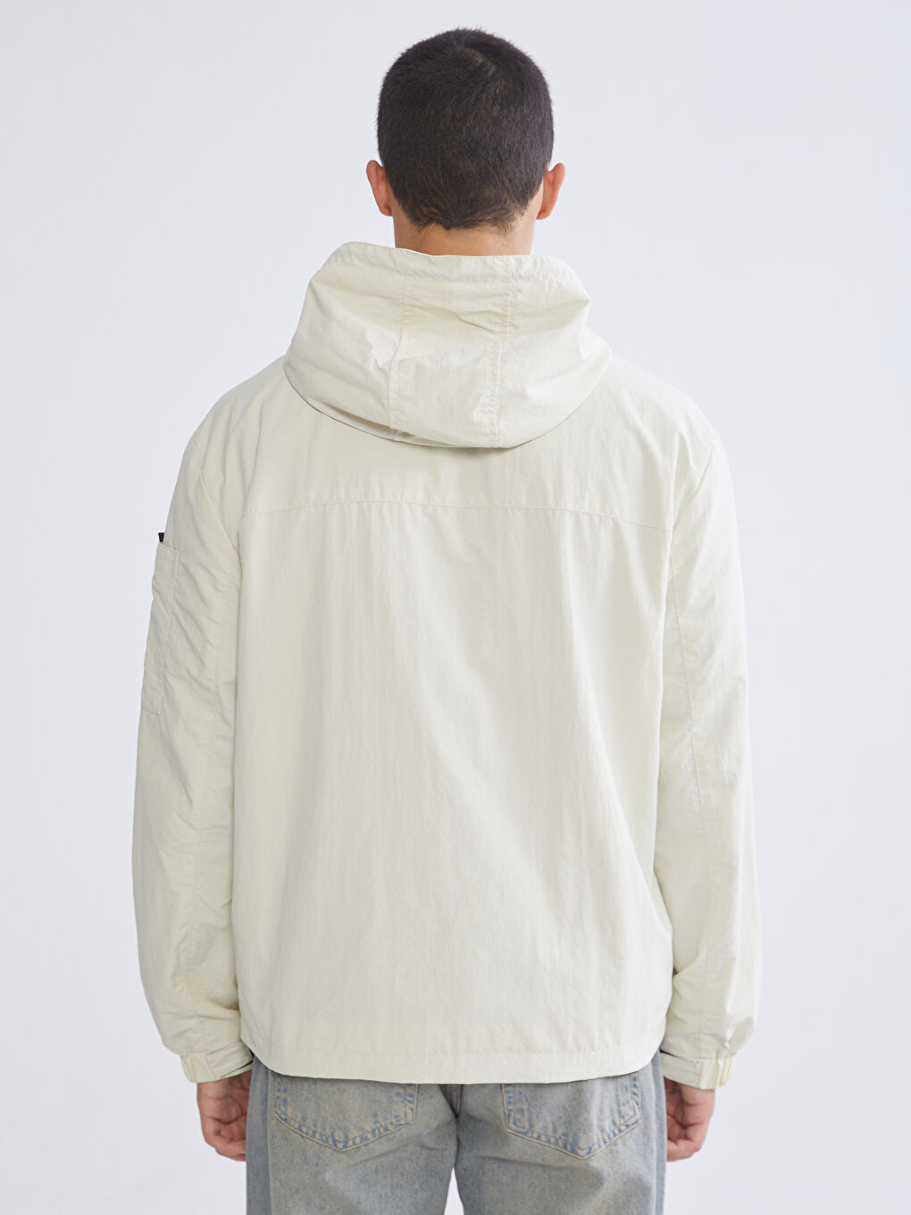 Bej Standart Kalıp Erkek Yağmurluk-4
