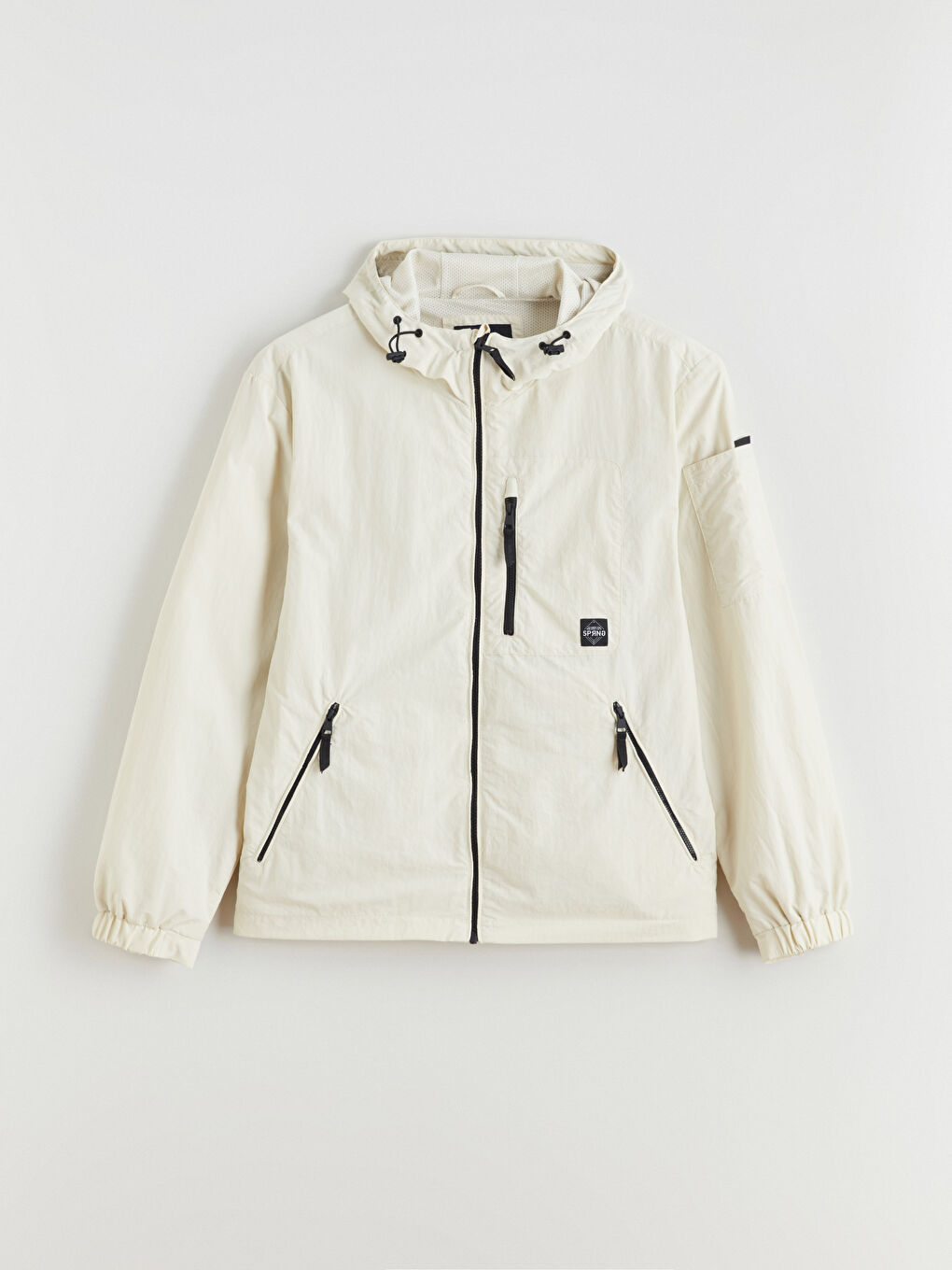 Bej Standart Kalıp Erkek Yağmurluk-5