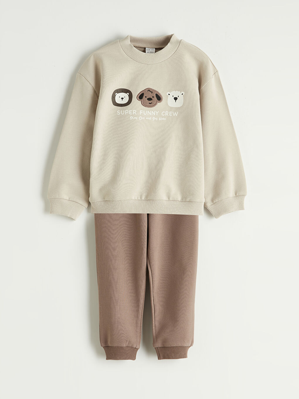 Gri Baskılı Erkek Bebek Eşofman Takımı