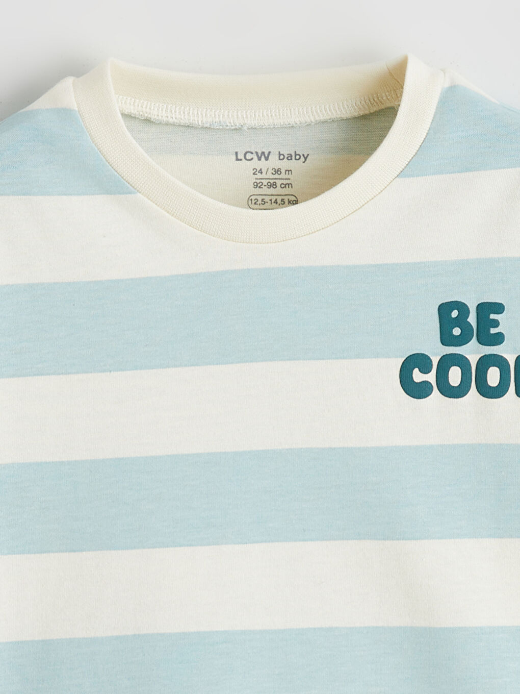 Ekru Erkek Bebek Çizgili Tişört ve Eşofman Altı-2