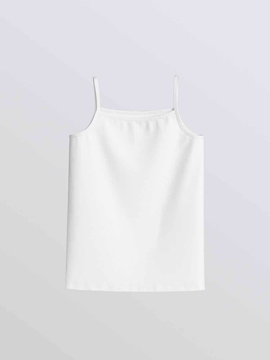 Beyaz Kare Yaka Kız Çocuk Atlet 2'li-1