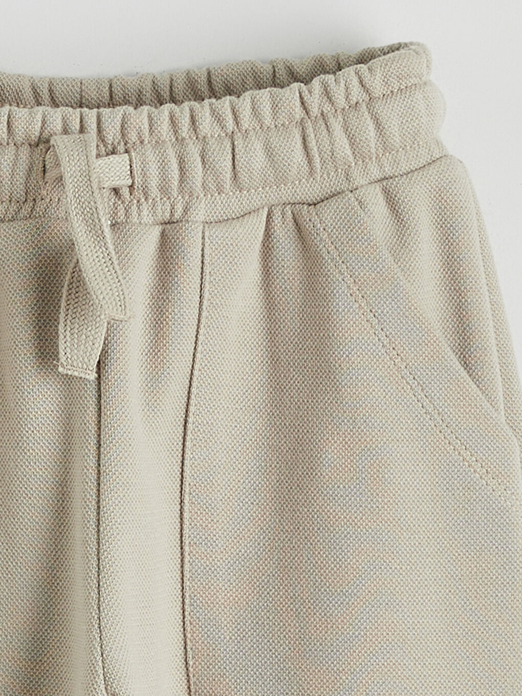 Bej Beli Lastikli Erkek Çocuk Jogger Eşofman Altı 2'li-2