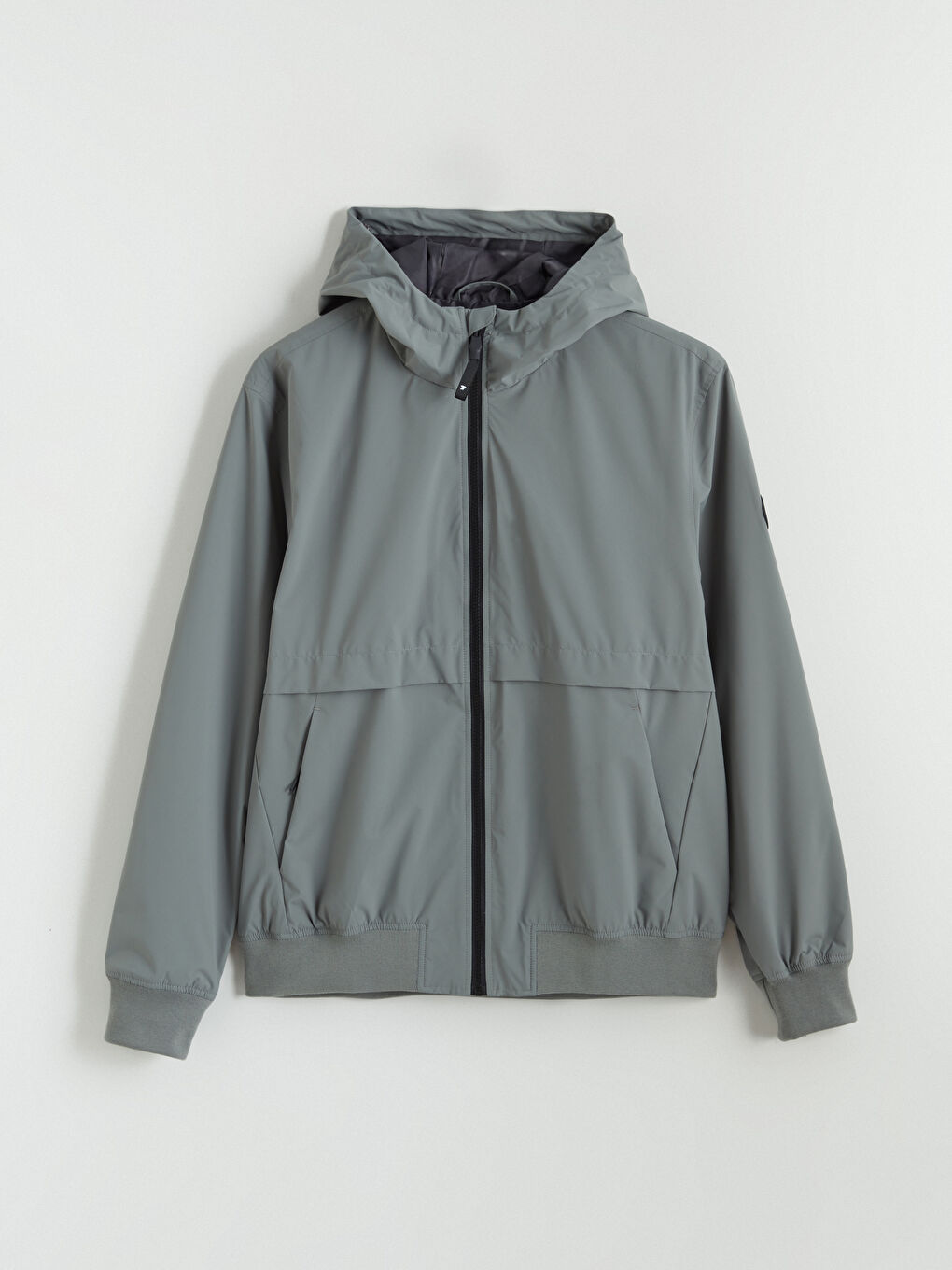 Haki Rahat Kalıp Kapüşonlu Erkek Yağmurluk-5