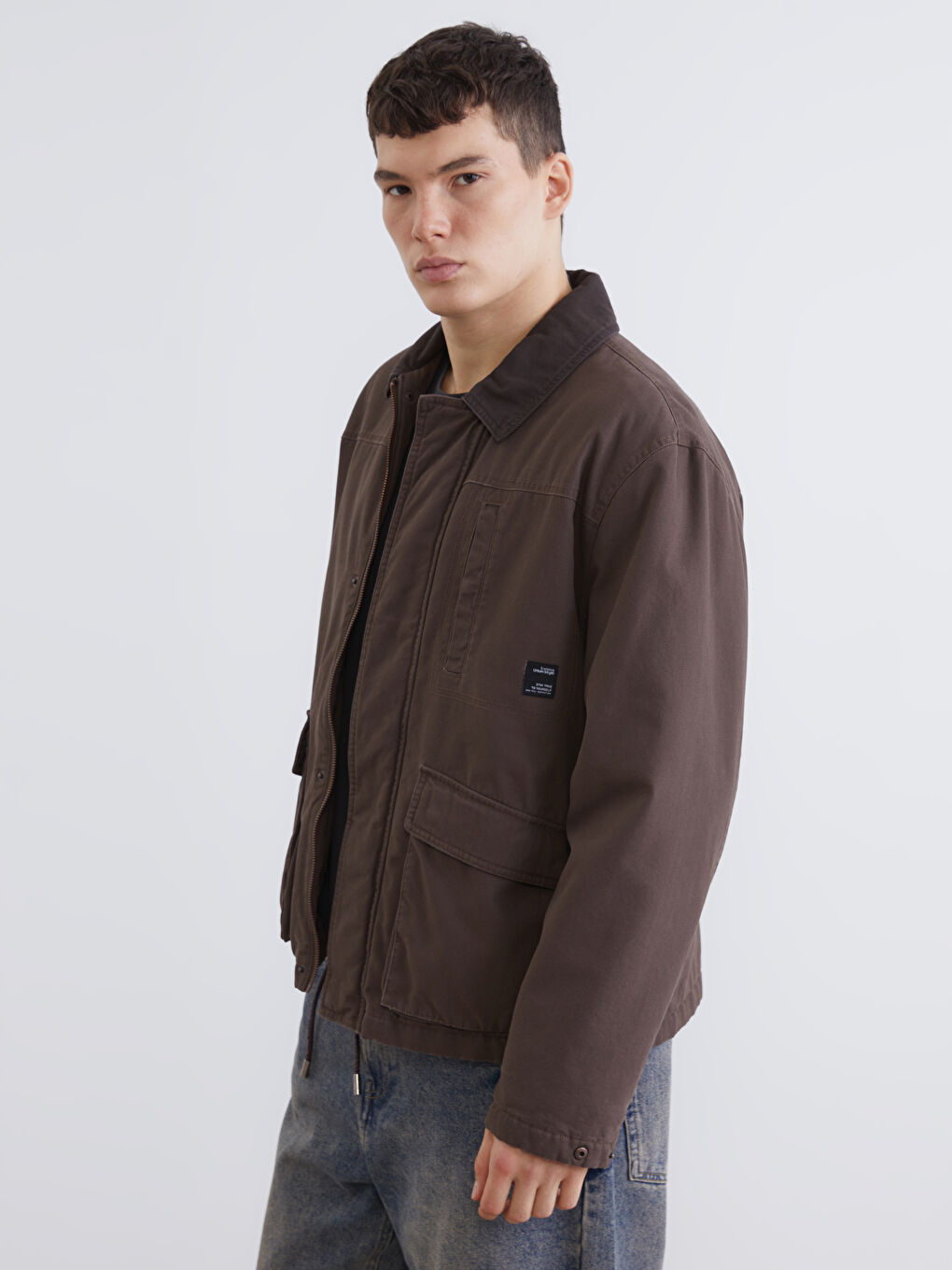 Kahverengi Rahat Kalıp Erkek Mont