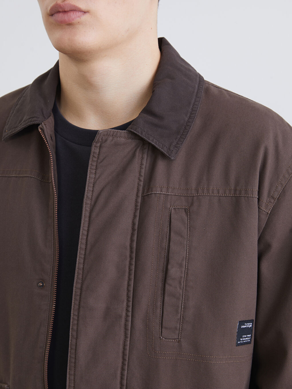 Kahverengi Rahat Kalıp Erkek Mont-2