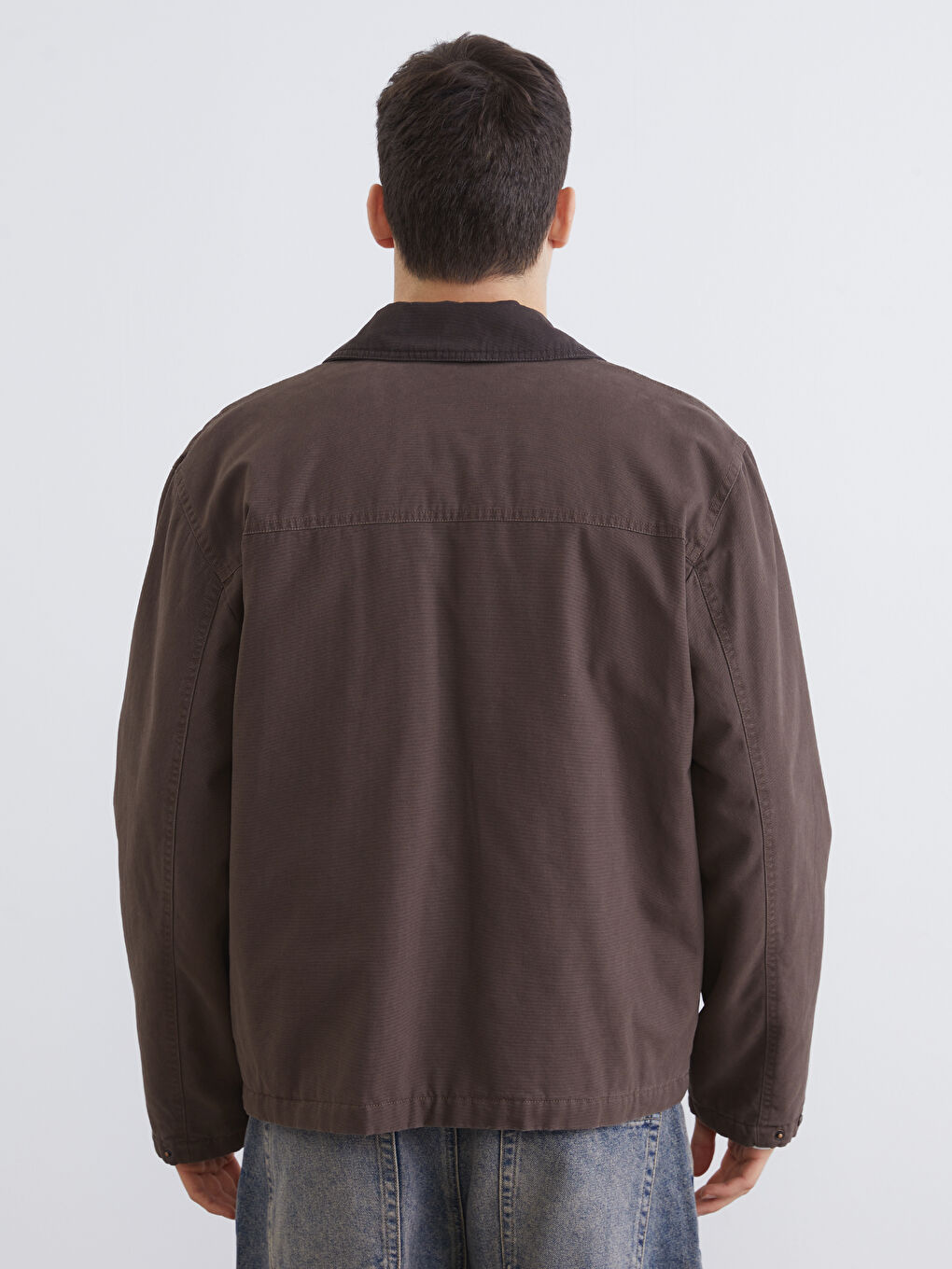 Kahverengi Rahat Kalıp Erkek Mont-4