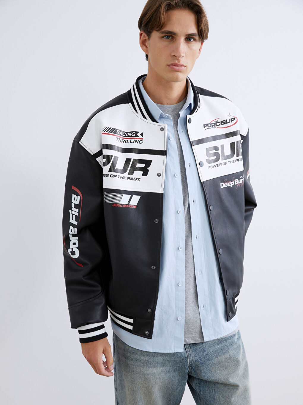 Muškarac CRNA Kaput od umjetne kože