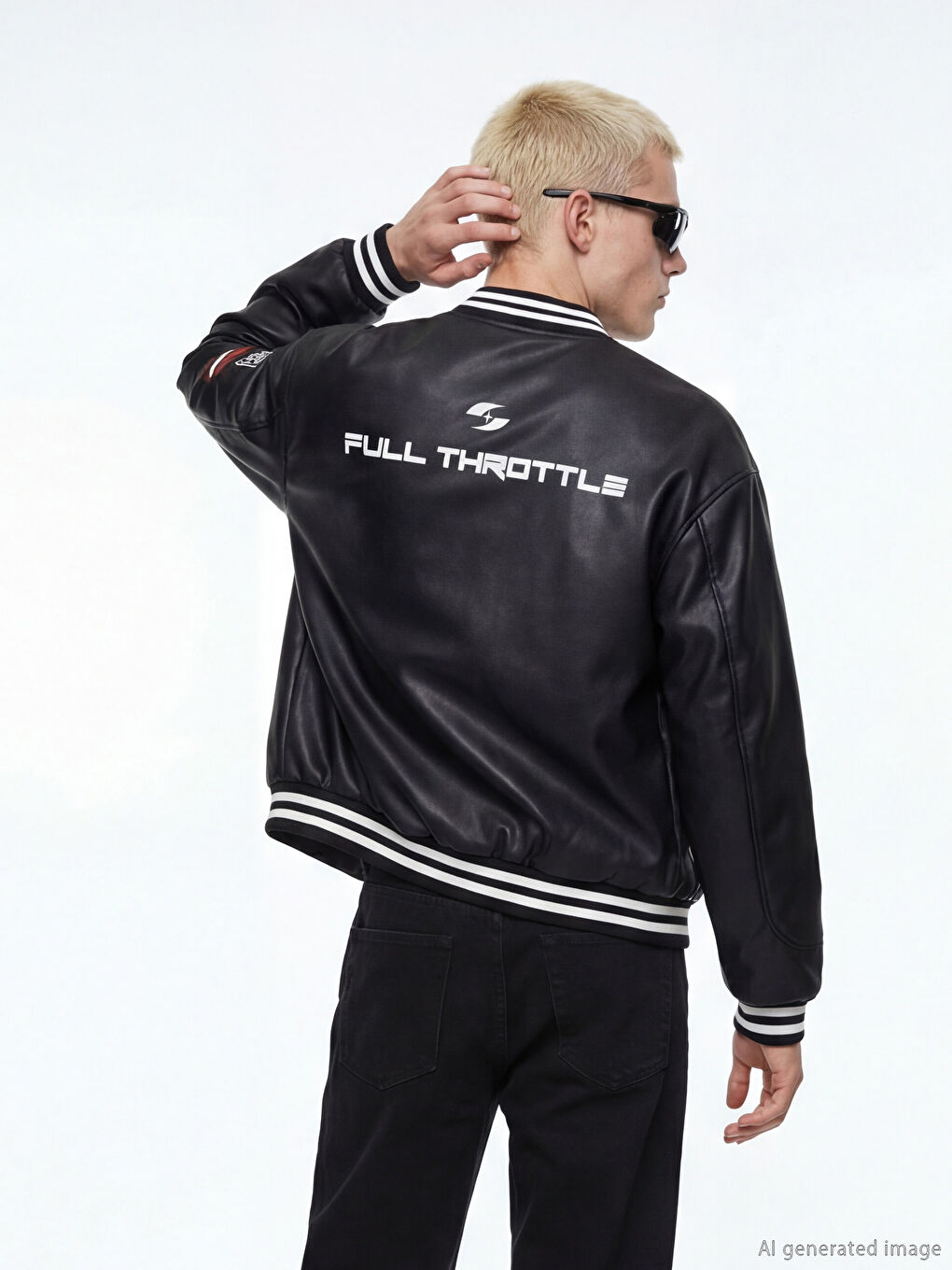 Muškarac CRNA Kaput od umjetne kože-4