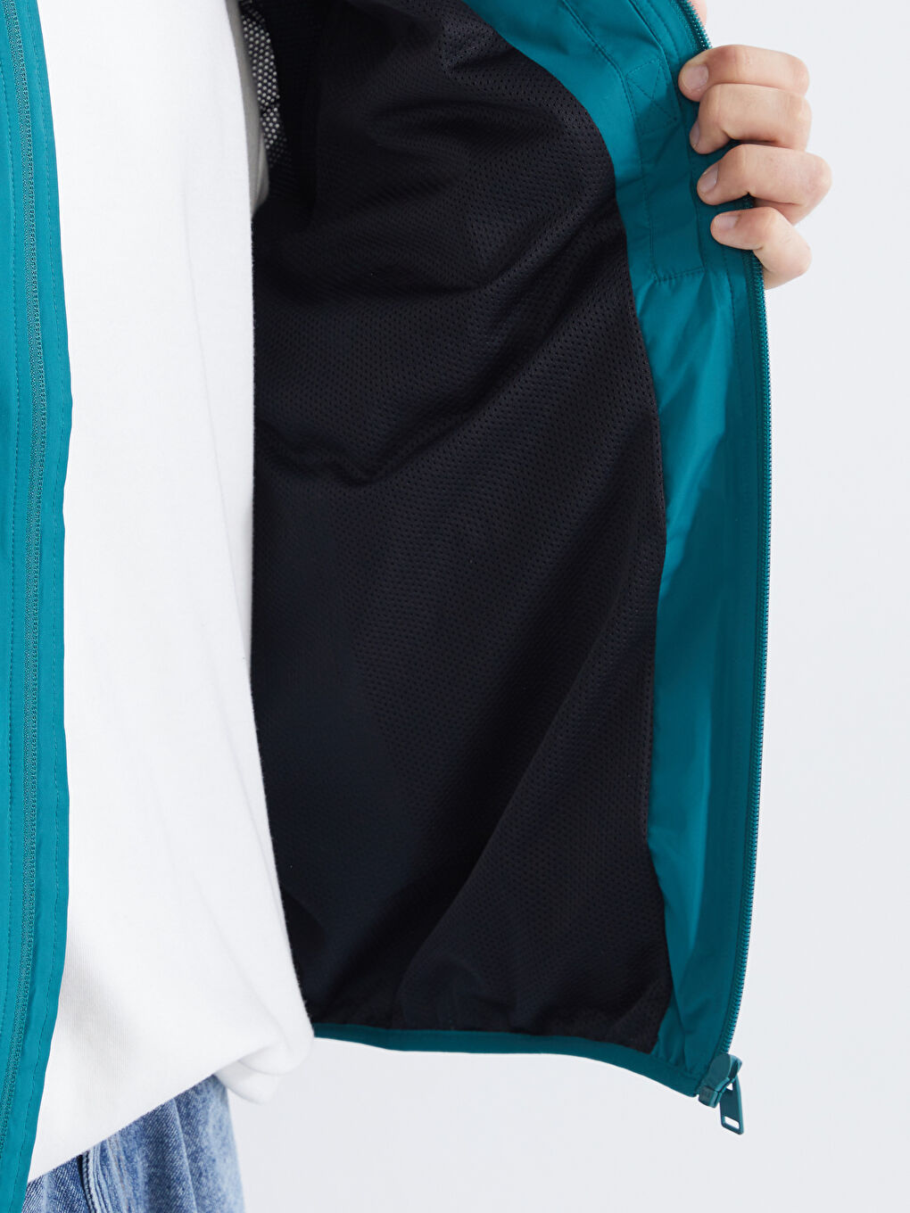 Yeşil Rahat Kalıp Dik Yaka Erkek Mont-3