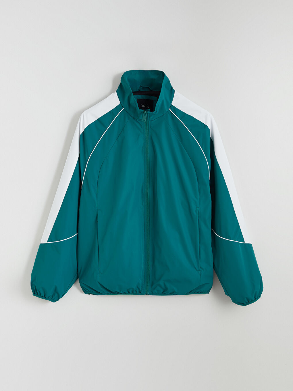 Yeşil Rahat Kalıp Dik Yaka Erkek Mont-5