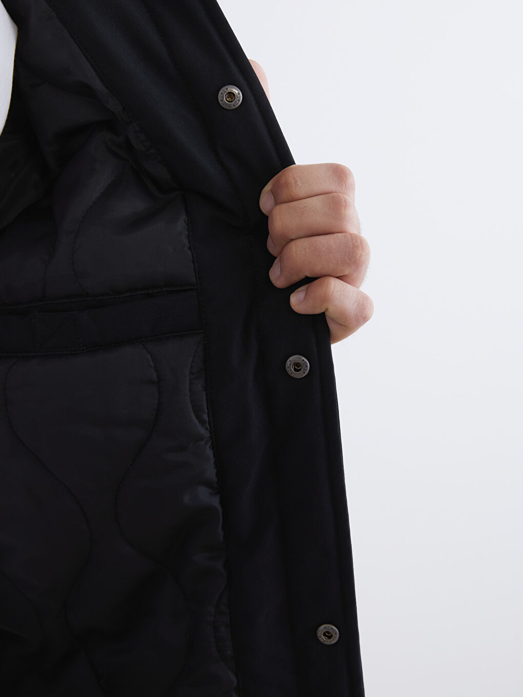 Мужчины Черный Пальто-3