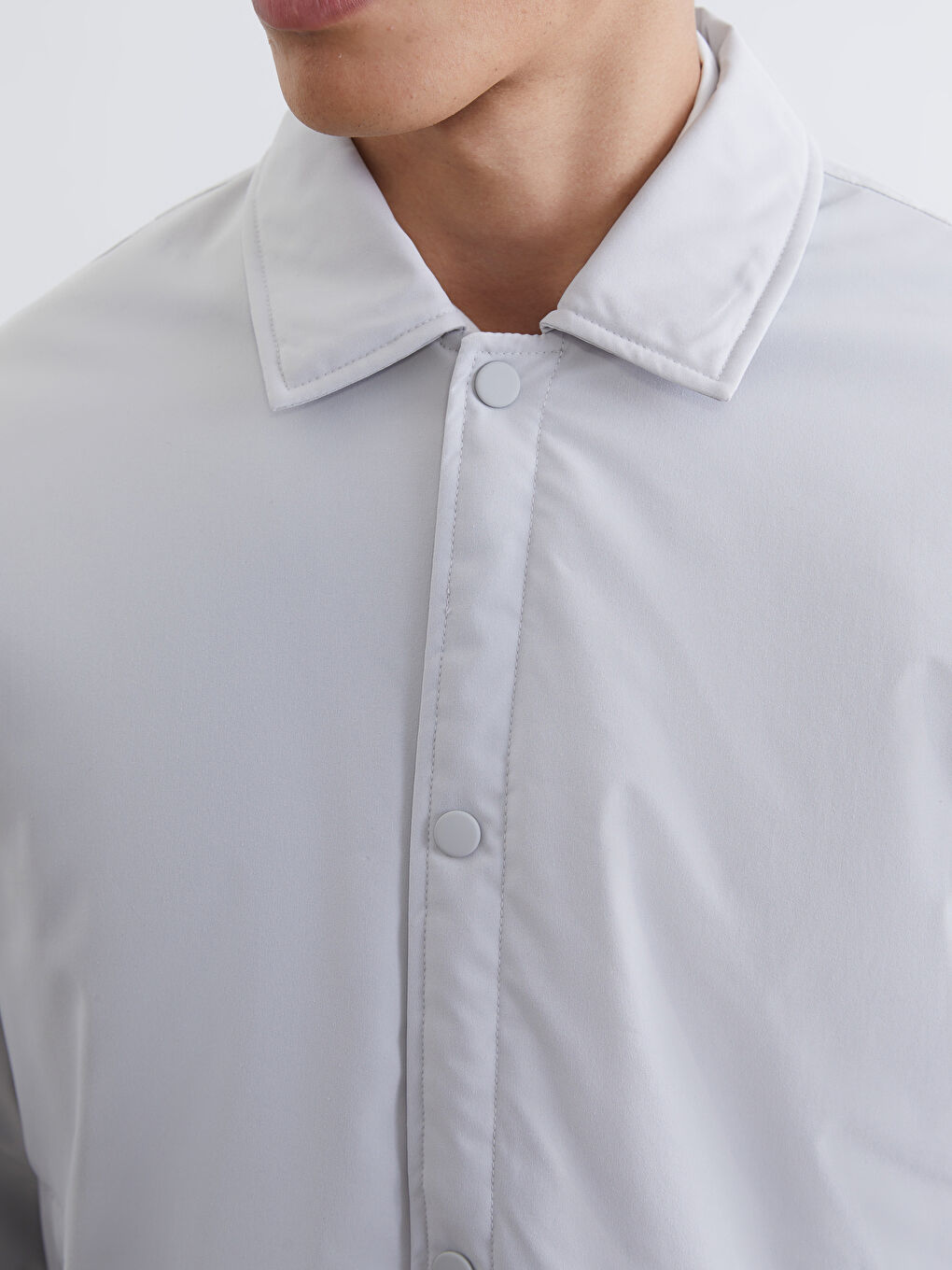 Relaxed Fit Shirt Collar Men's Coat-2