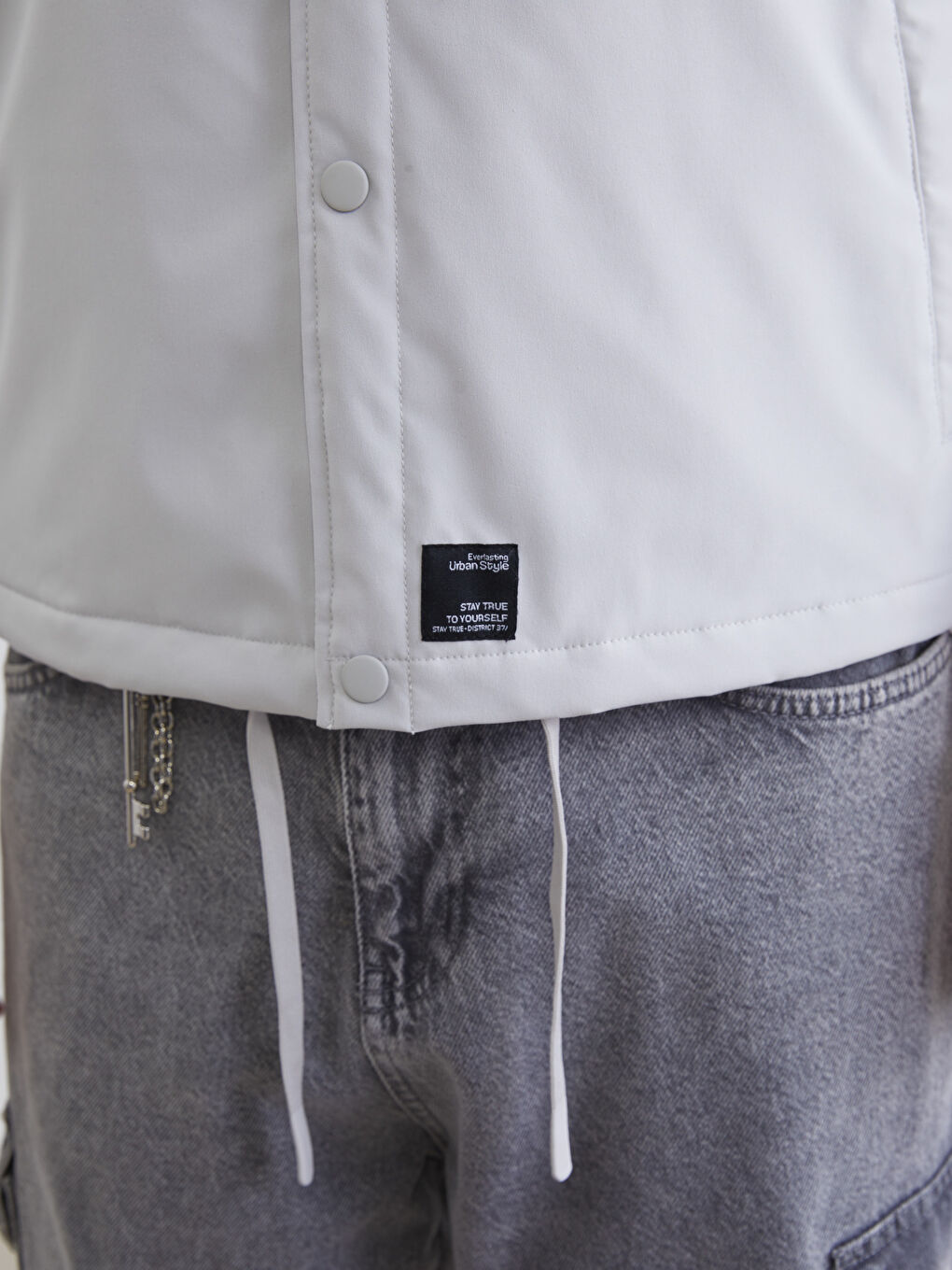 Relaxed Fit Shirt Collar Men's Coat-3