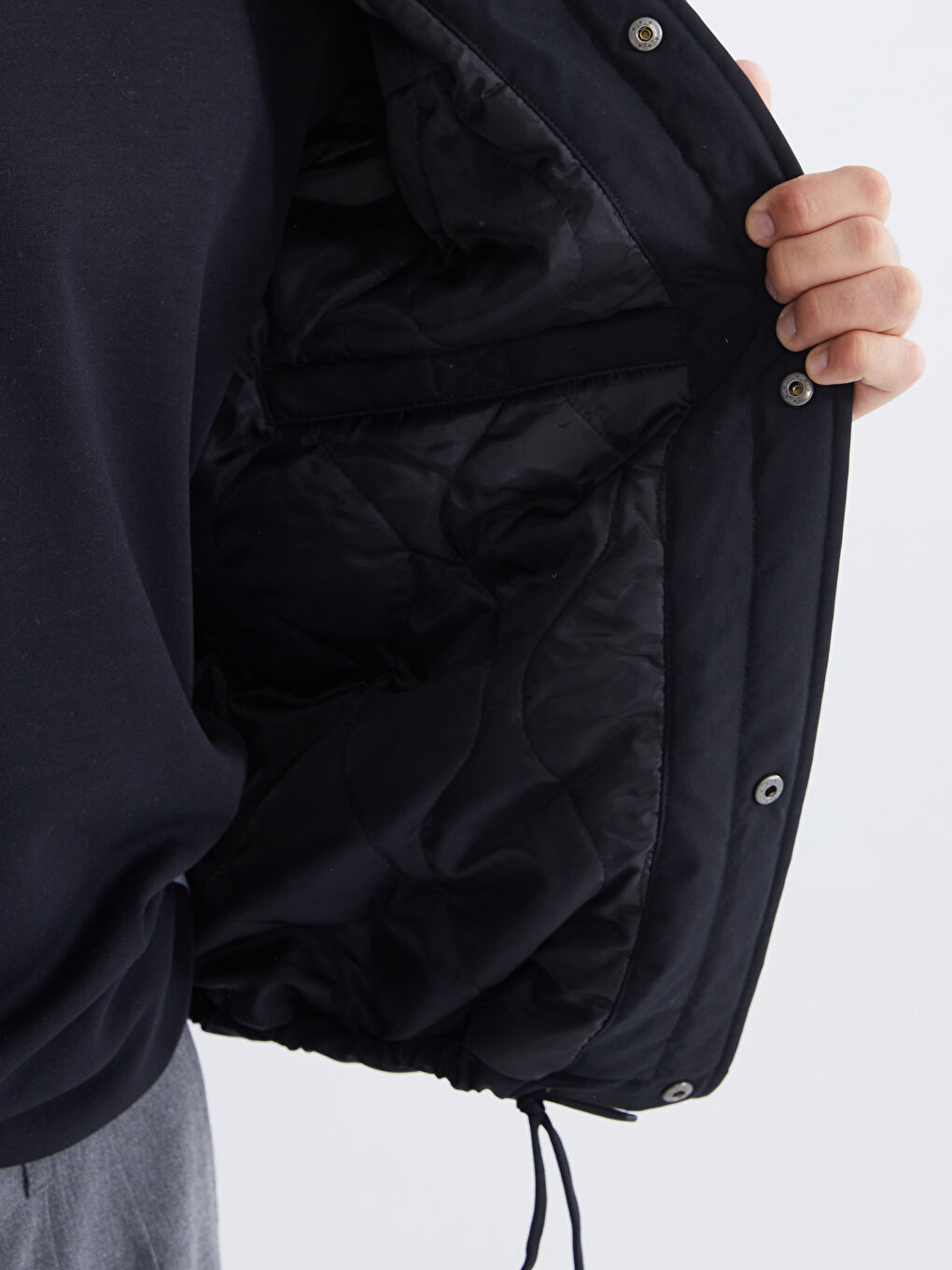 Siyah Rahat Kalıp Erkek Gömlek Ceket-3