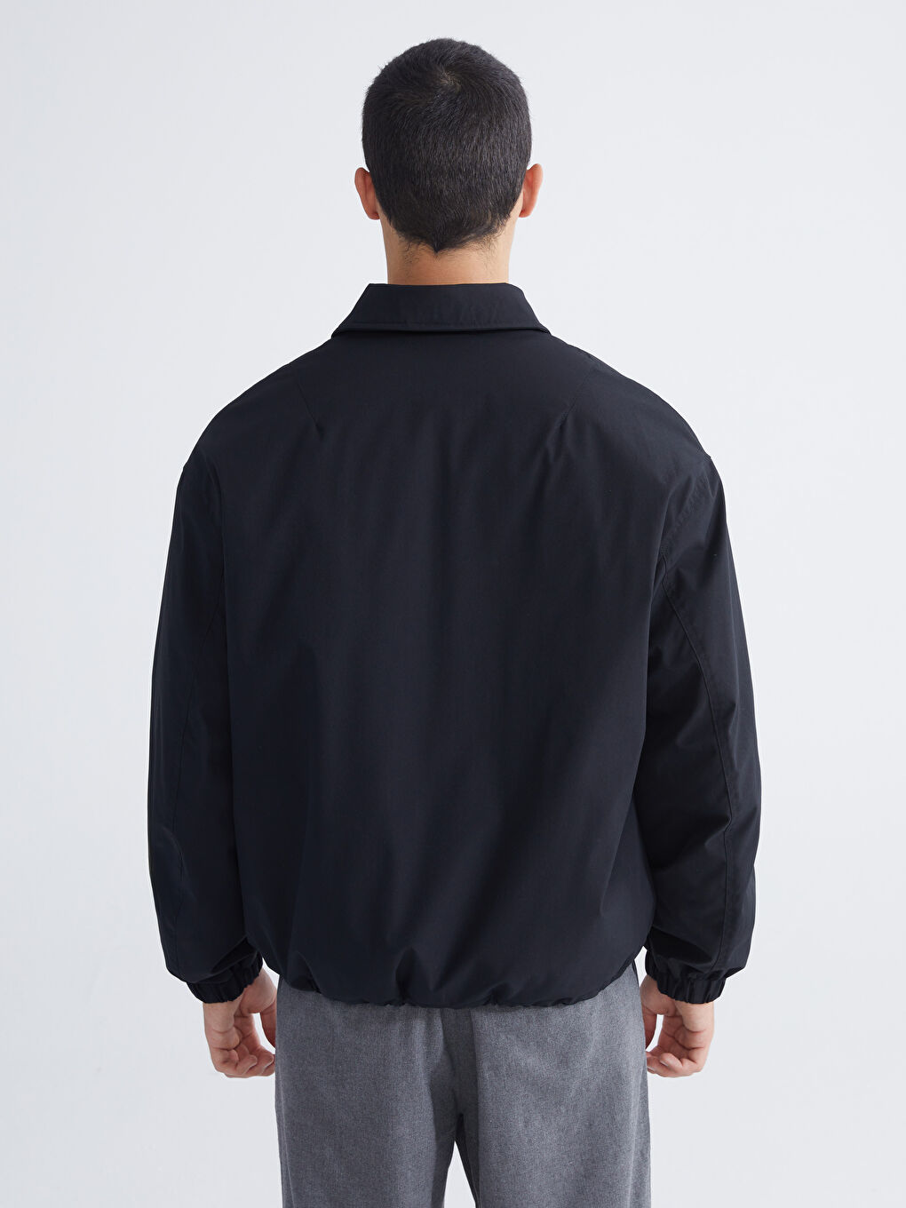 Siyah Rahat Kalıp Erkek Gömlek Ceket-4