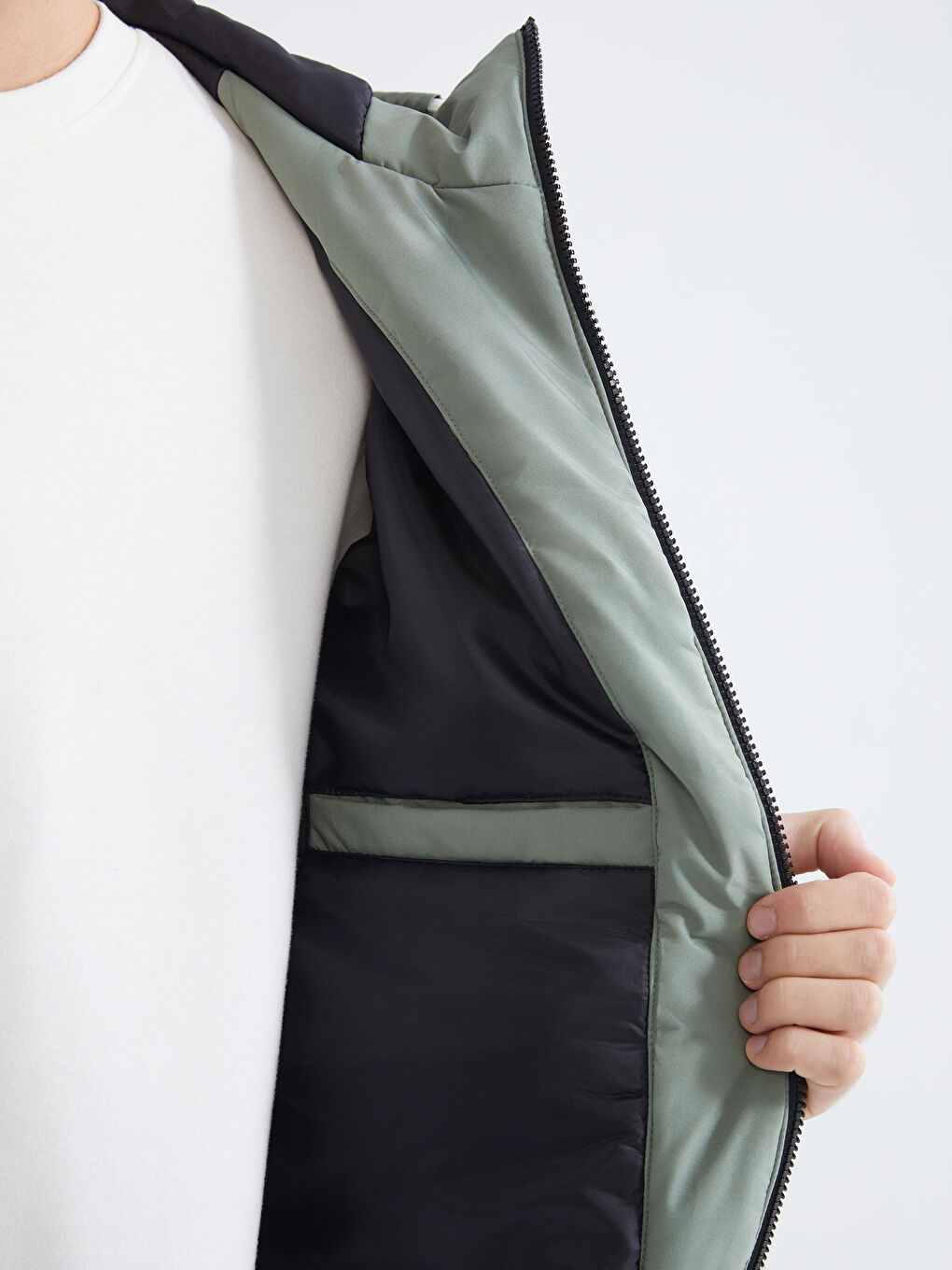 Relaxed Fit Hooded Men's Coat-3