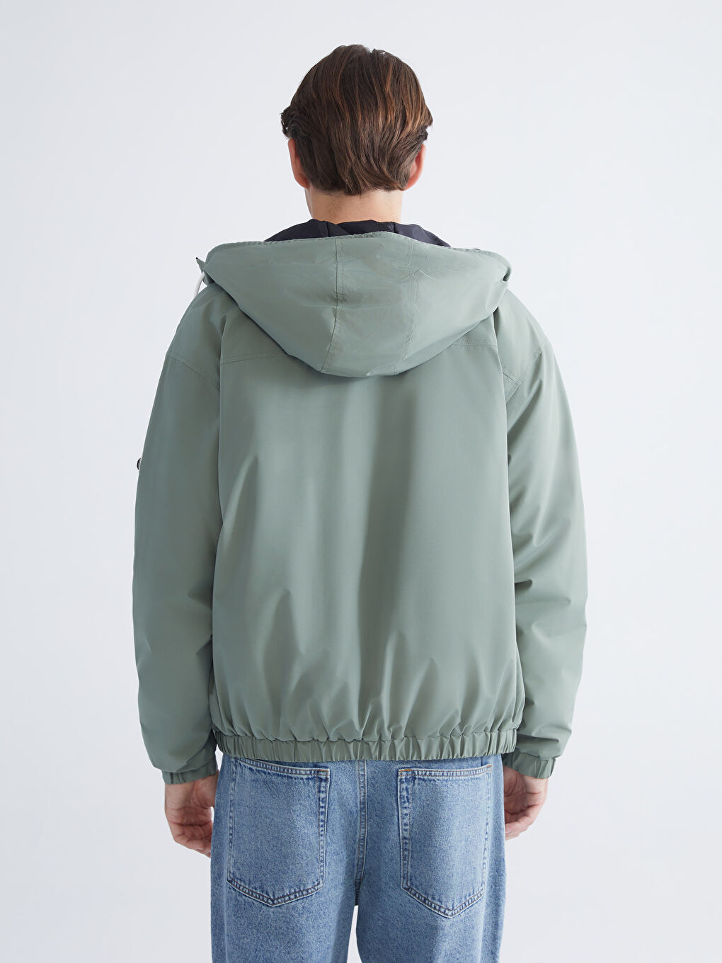 Relaxed Fit Hooded Men's Coat-4