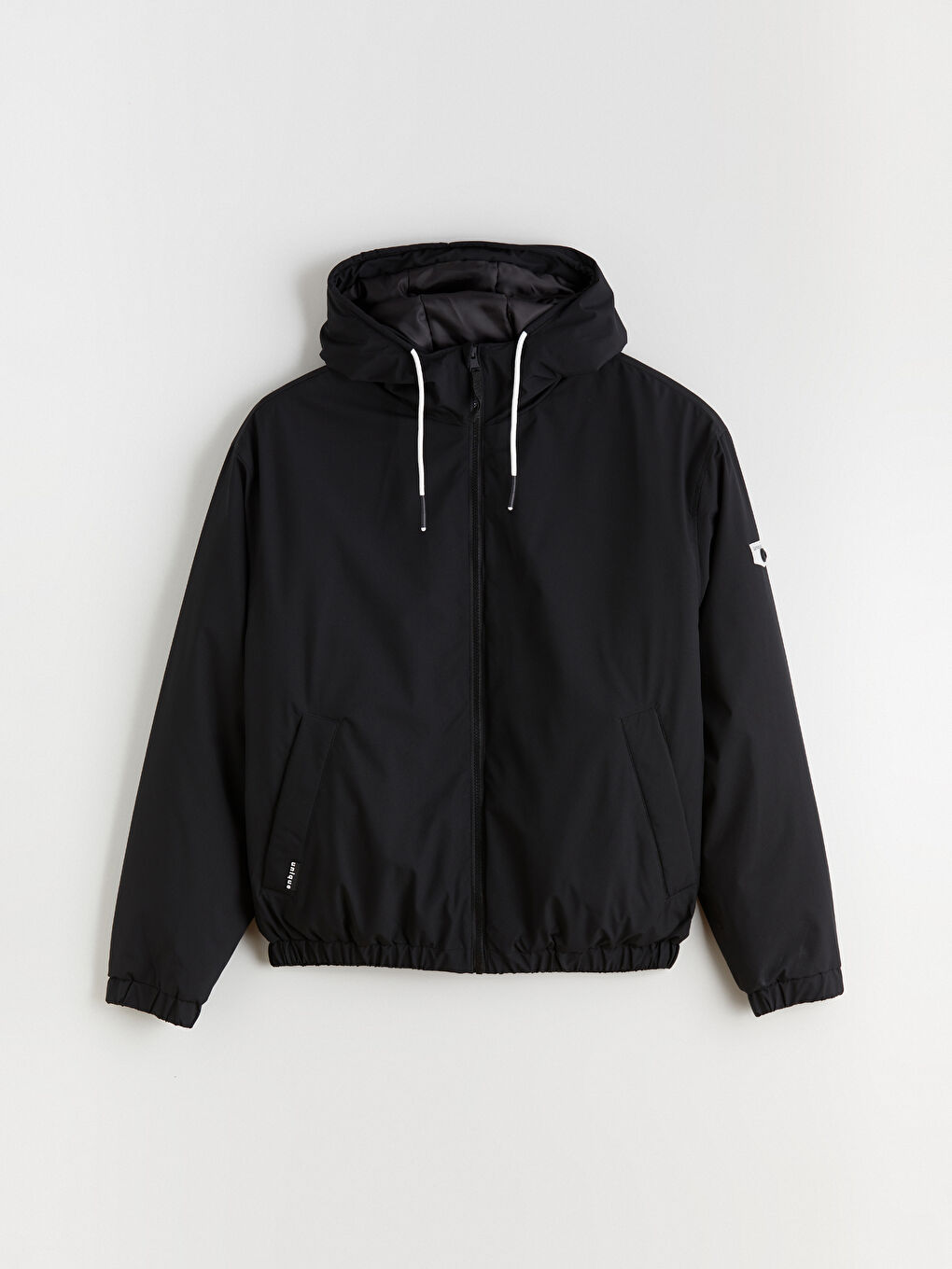 Свободный пуховик с капюшоном для мужское-5