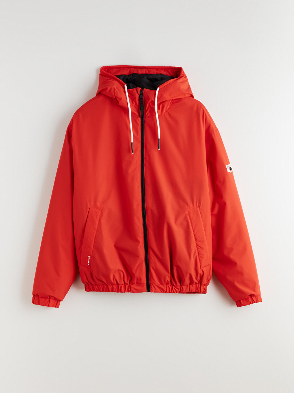 Turuncu Standart Kalıp Kapüşonlu Erkek Mont-5