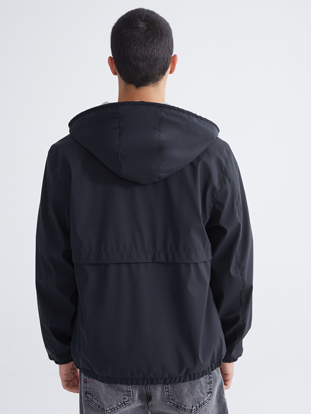 Siyah Standart Kalıp Erkek Yağmurluk-4