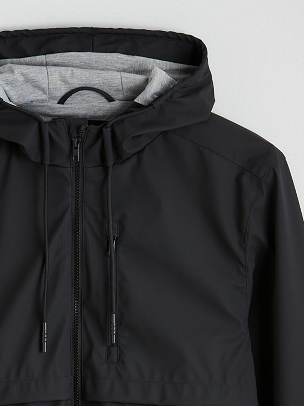 Siyah Standart Kalıp Erkek Yağmurluk-6