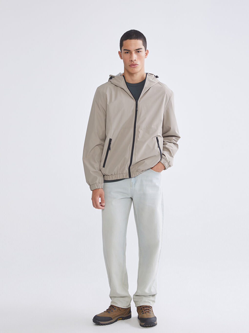 Relaxed Fit Stand-Collar Printed Men's Jacket-1