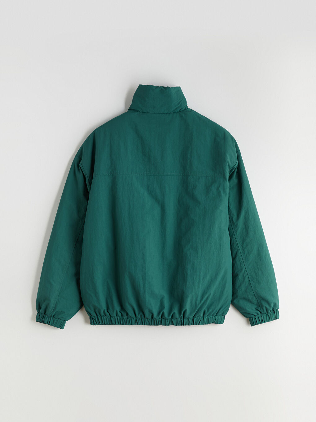 Yeşil Rahat Kalıp Dik Yaka Erkek Mont-7