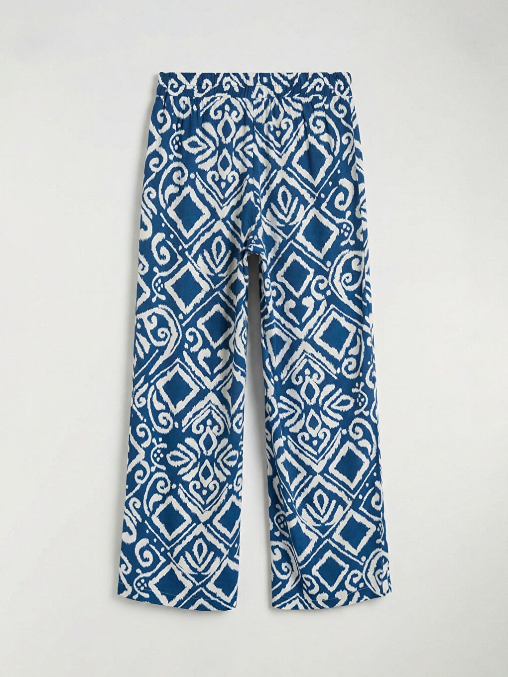 Women's Patterned Trousers with Elastic Waistband-5