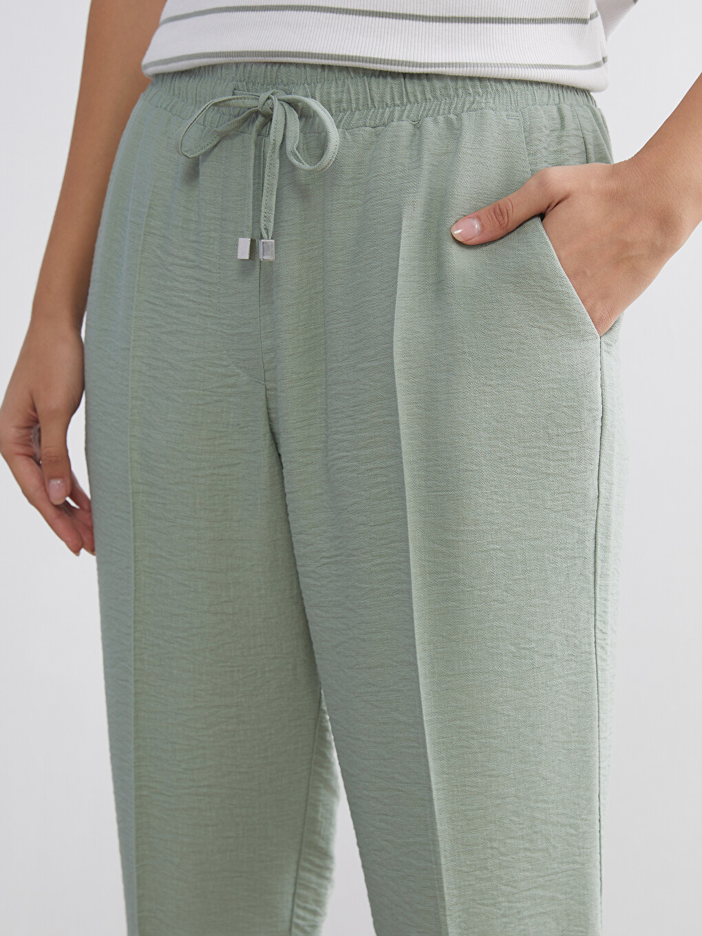 Elastic Waist Women's Trousers-2