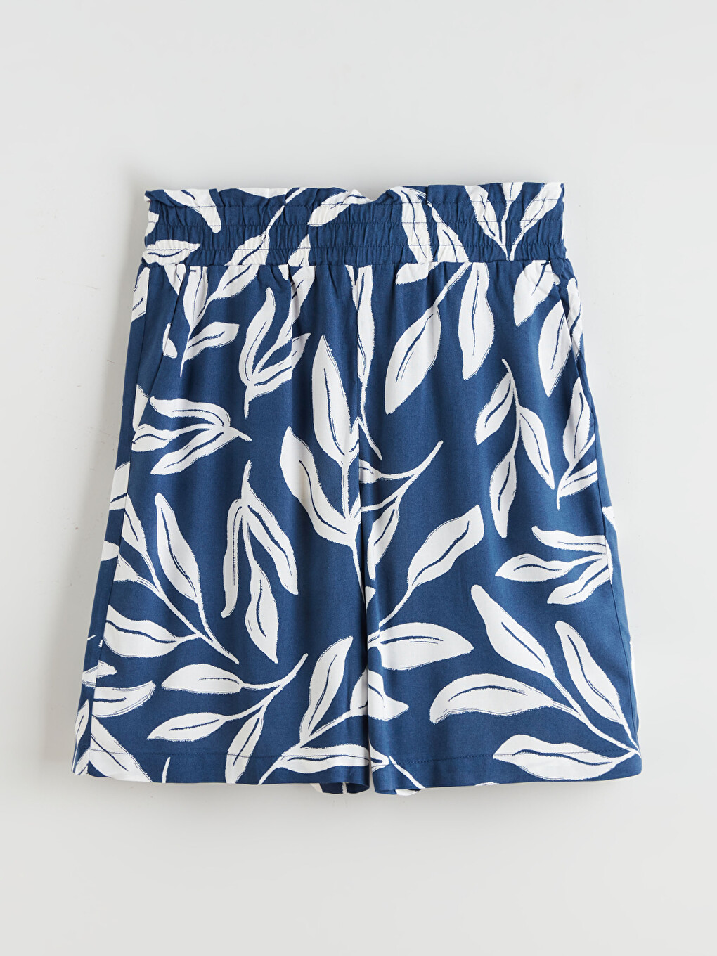 Elastic Waist Patterned Women's Shorts-4
