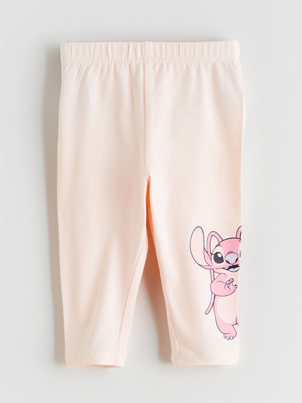 Ekru Stitch & Angel Baskılı Kız Bebek Tişört ve Tayt-6