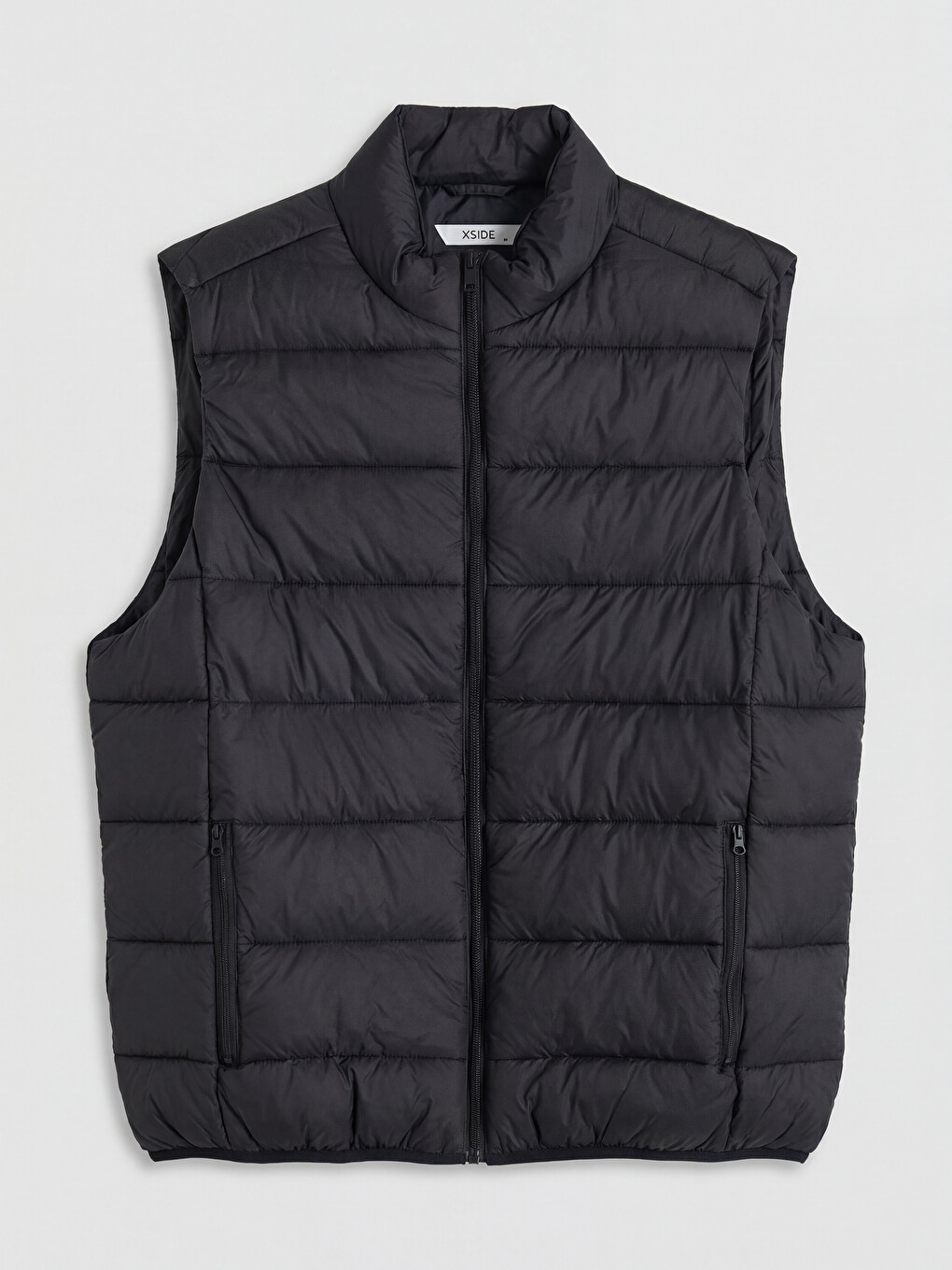 Siyah Slim Fit Dik Yaka Erkek Şişme Yelek-3