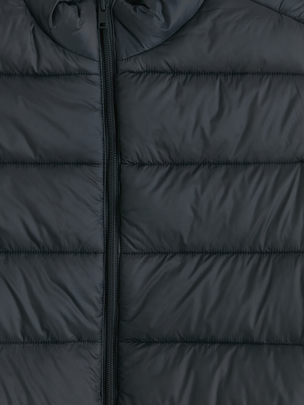 Siyah Slim Fit Dik Yaka Erkek Şişme Yelek-5