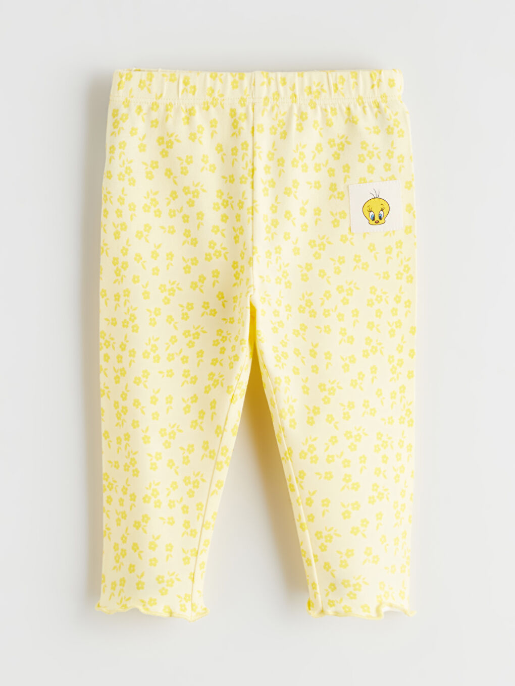 Ekru Tweety Baskılı Kız Bebek Bluz ve Tayt-3