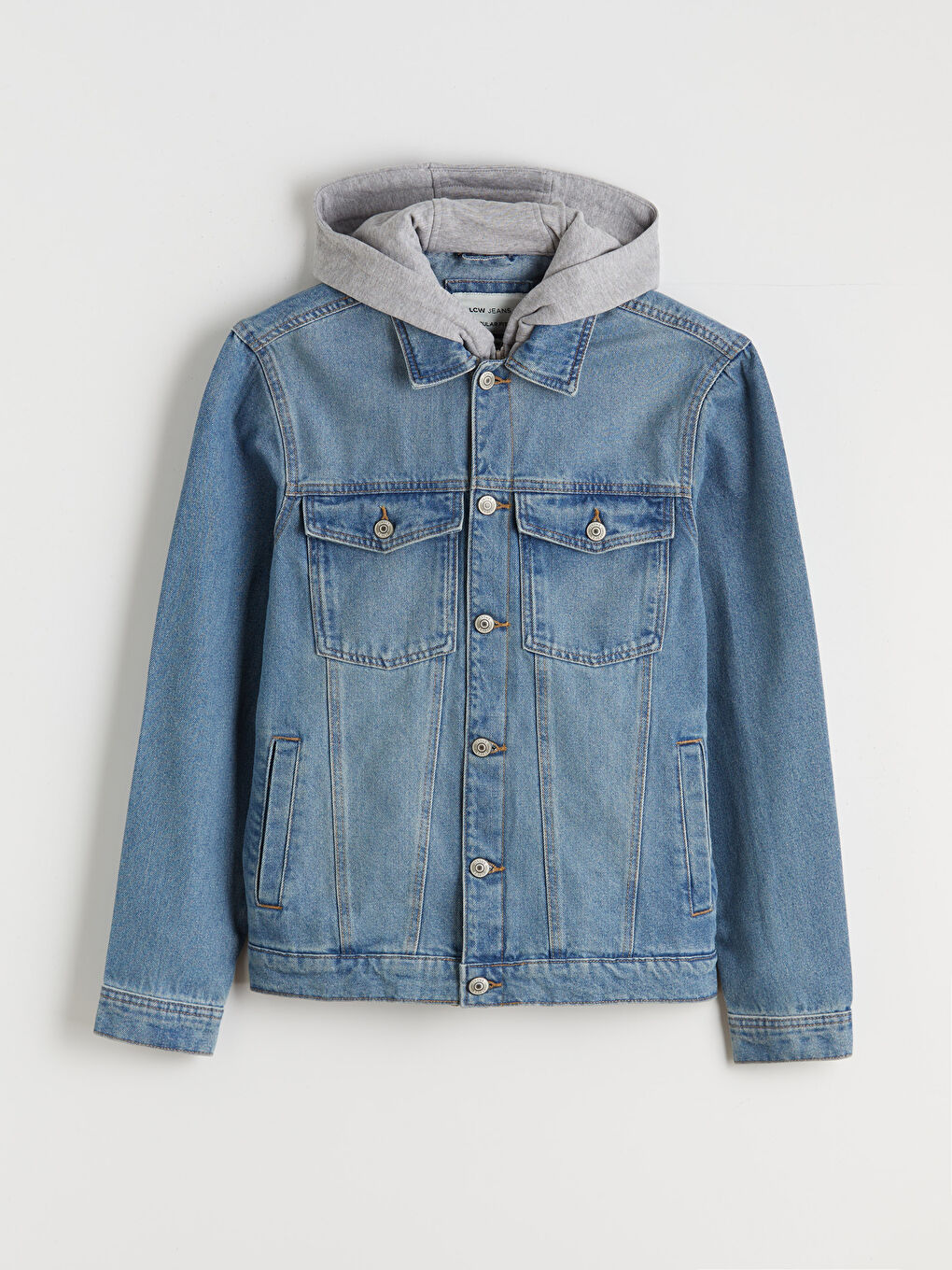 Мужчины Индиго Джинсовка-5