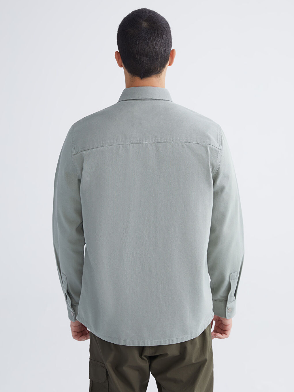 دينيم قميص كاكي رجل-3