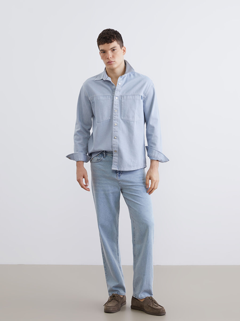 Men's Loose Fit Denim Shirt-1