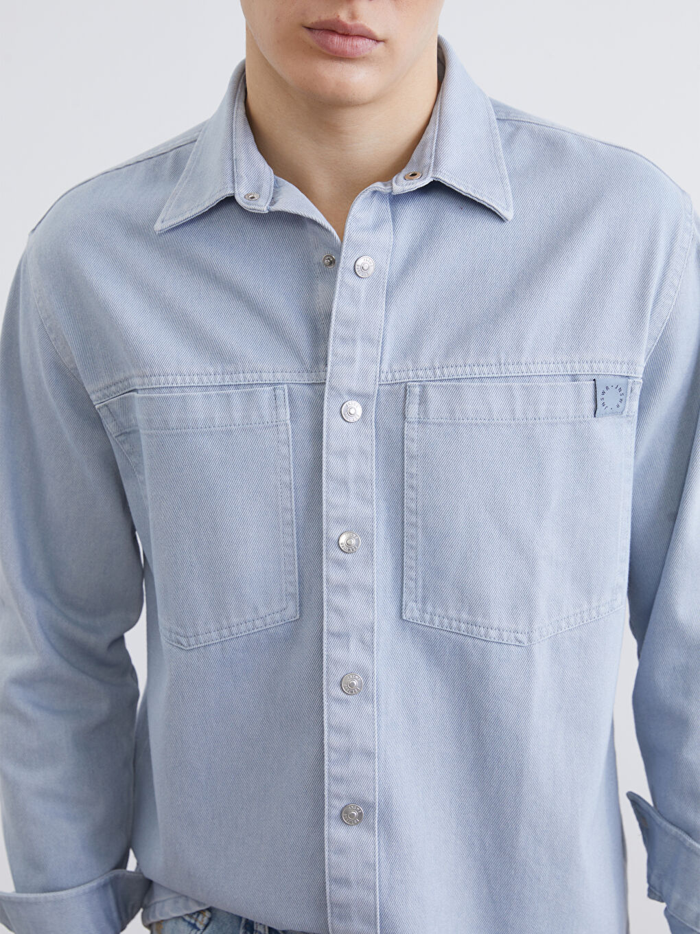 Men's Loose Fit Denim Shirt-2