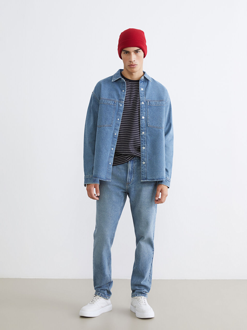 Men's Loose Fit Denim Shirt-1
