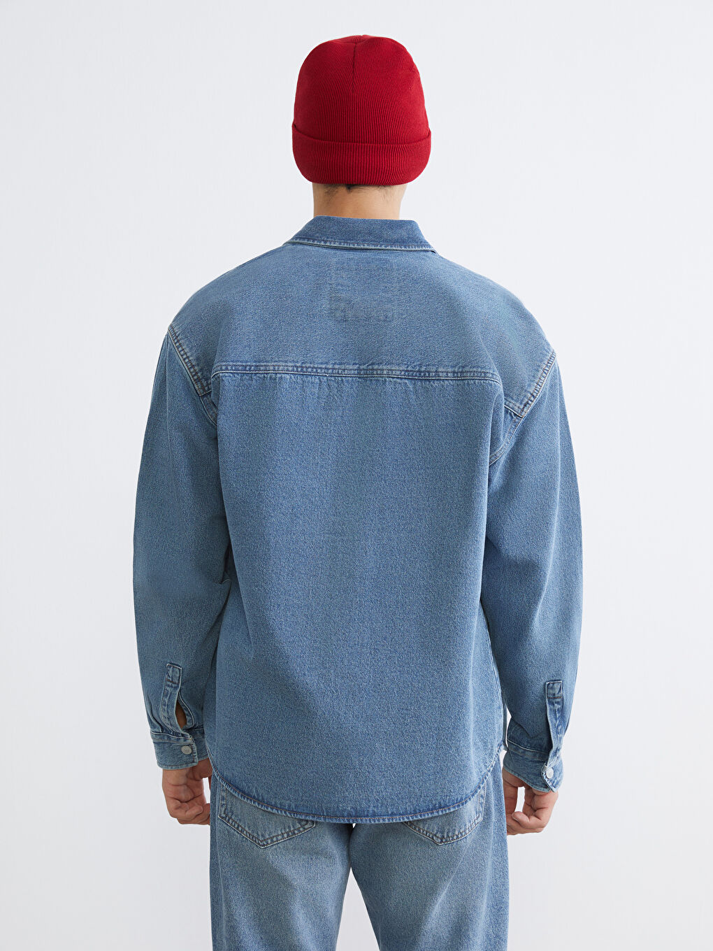 Men's Loose Fit Denim Shirt-3